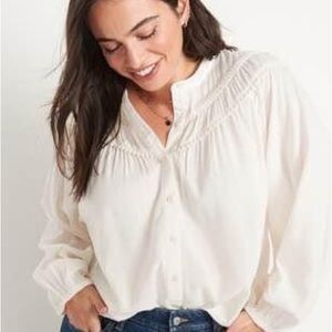 OLD NAVY Oversized Crochet Pom-Pom Dolman-Sleeve Blouse for Women (Medium)
